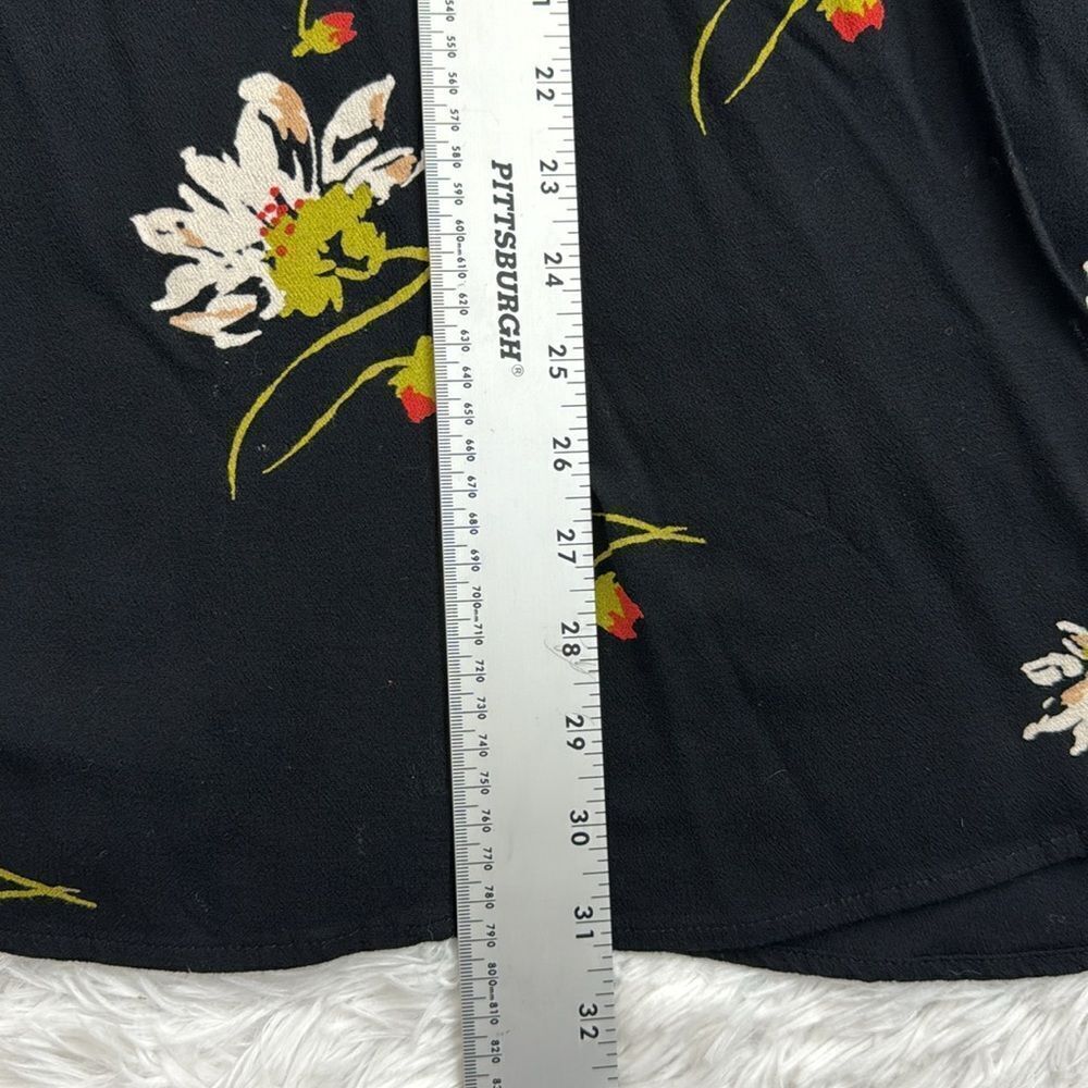 Free People Time on My Side Black Floral Bell Sleeve Boho Wrap Dress Size XS - Picture 11 of 14